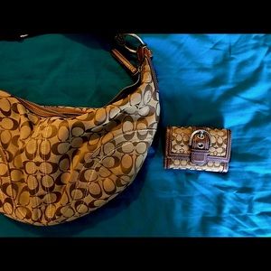 Coach soho signature bag with matching wallet